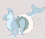 anthro big_diaper blush diaper embarrassed feral huge_diaper hyper_diaper implied_transformation male open_mouth print_diaper solo tail thick_tail steelshark steel_(steelshark) fish hybrid marine shark taur absurd_res hi_res