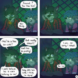anthro dialogue duo male text kriek_wildebeest parker_(kriek_wildebeest) tom_(kriek_wildebeest) bird_dog canid canine canis cavalier_king_charles_spaniel domestic_dog hunting_dog husky hybrid mammal nordic_sled_dog spaniel spitz toy_dog wolf 1:1 comic english_text hi_res