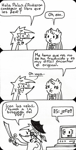 anthro computer dialogue duo electronics eye_patch eyewear female hay humor male pirate speech_bubble text mr_harinezumi erizo palas_(el_senor_erizo) eulipotyphlan hedgehog mammal absurd_res comic hi_res spanish_text translated