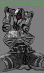 body_writing dialogue female front_view genitals graffiti hands_behind_head heart_symbol machine not_furry profanity pussy solo spread_legs spreading text tic-tac-toe fallout microsoft gunners_(fallout) assaultron_(fallout) humanoid robot robot_humanoid english_text hi_res