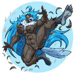 5_fingers 5_toes abs anthro beak big_breasts black_body breasts convenient_censorship feathers feet female fingers hair humanoid_feet humanoid_hands lightened_soles long_hair muscular muscular_anthro muscular_female navel non-mammal_breasts non-mammal_navel nude plantigrade scuted_legs scutes soles solo tail tail_feathers thick_thighs toes wide_hips ceehaz undertale undertale_(series) undertale_yellow martlet_(undertale_yellow) martlet_(zenith_form) avian bird source_request
