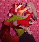 anthro carrying_another christmas_clothing christmas_headwear clothing dress duo eyes_closed female flat_chested hat headgear headwear holidays holly_(plant) kiss_on_lips kissing kissing_bough male male/female merry_christmas plant santa_hat samaella christmas disney zootopia judy_hopps nick_wilde canid canine fox lagomorph leporid mammal rabbit red_fox true_fox 2016 hi_res