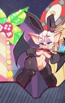 anthro bat beverage breasts clothing container cup disabledfetus eyeshadow fake_ears female fur genitals hi_res legwear makeup mammal pussy rouge_the_bat sega signature smile solo sonic_the_hedgehog_(series) tan_body tan_skin white_body white_fur wings