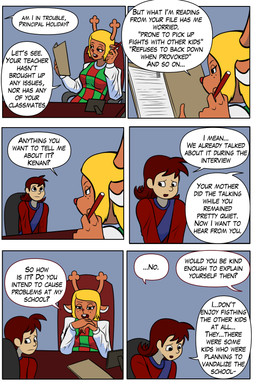 aged_up anthro cartoon_freckles clothed clothing dialogue duo eyelashes female freckled_face freckles half-closed_eyes long_eyelashes male narrowed_eyes pen text arcatech deltarune undertale_(series) kenan_(arcatech) noelle_holiday human mammal 2:3 comic english_text hi_res tagme