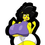 anthro big_breasts black_hair bottomwear breasts brown_eyes clothing female freckles hair huge_breasts pink_nose shirt skirt solo thick_thighs topwear yellow_body kuge piku_(kuge) caviid guinea_pig mammal rodent 1:1 hi_res