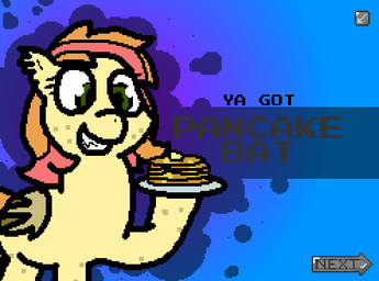 eyelashes feral food freckled_arms freckled_face freckles fur green_eyes gui hair holding_object holding_plate long_eyelashes multicolored_hair orange_hair orange_tail pancake pink_hair plate smile solo tail text two_tone_hair wings yellow_body yellow_ears yellow_fur yellow_wings trooper3 banned_from_equestria hasbro my_little_pony pancake_bat_(trooper3) bat_pony equid mammal 2020 digital_media_(artwork) english_text low_res pixel_(artwork)