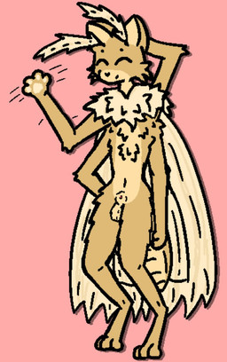 4_arms animal_genitalia antennae_(anatomy) anthro arthropod_abdomen balls chest_tuft digitigrade eyes_closed fluffy fur genitals gesture insect_wings lepidopteran_wings male multi_arm multi_limb multicolored_body multicolored_fur neck_tuft penis penis_tip sheath simple_background solo standing tuft two_tone_body two_tone_fur waving waving_at_viewer wings dimetil arthropod felid feline hybrid insect lepidopteran mammal moth