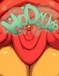 anthro arm_rolls back_rolls beak big_breasts bodily_fluids breasts burp_cloud burping chubby_cheeks double_chin fat_arms fat_rolls feathers female green_eyes huge_breasts huge_cheeks hyper hyper_breasts immobile morbidly_obese morbidly_obese_anthro morbidly_obese_female multicolored_body multicolored_feathers neck_rolls non-mammal_breasts nude obese obese_anthro obese_female open_beak open_mouth overweight overweight_anthro overweight_female red_body red_feathers slob solo sweat text tongue tongue_out two_tone_body two_tone_feathers yellow_body yellow_feathers camuushamuu banjo-kazooie rareware kazooie avian bird breegull 2024 hi_res