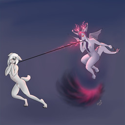 anthro bodily_fluids captured crying duo evil_grin genitals gynomorph intersex leash leash_pull levitation magic penis smile tail tears milaelska mythology mila_(milaelska) vi_(milaelska) demon domestic_cat dragon felid feline felis mammal mythological_creature mythological_scalie scalie 1:1 absurd_res hi_res