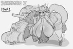 big_breasts big_butt breasts butt female huge_breasts hyper hyper_breasts m4_sherman_(tank) mecha_musume sherman_(tank) solo tank thick_thighs vehicle wide_hips dryadex animal_humanoid canid canid_humanoid canine canine_humanoid dog_humanoid humanoid mammal mammal_humanoid 3:2 hi_res monochrome