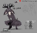 5_eyes anthro antlers balls biped butt claw_shaped_antlers color_swatch demon ears_down english_text fangs femboy flaccid foreskin forked_tongue fur genitals grey_background grey_body grey_fur hi_res horn human humanoid_genitalia humanoid_penis jackalope lagomorph male mammal model_sheet multi_eye penis pivoted_ears simple_background solo tail teeth text the_curse_(ze_blackball.d) thick_thighs tongue tongue_out wide_hips ze_blackball.d