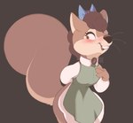 anthro blush brown_body brown_fur buckteeth clothed clothing female fur open_mouth open_smile smile solo teeth conditional_dnp tohupo surisu_(tohupo) mammal rodent sciurid tree_squirrel 2022 artist_name dated digital_media_(artwork) hi_res