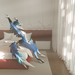 anthro erection fur genitals knot light male nude penile penis solo sunlight tail text endoras endoras_(character) rexouium 1:1 3d_(artwork) absurd_res digital_media_(artwork) english_text hi_res huge_filesize