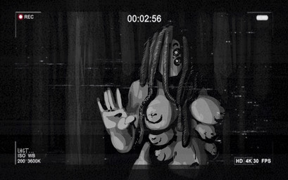 big_breasts biped breasts camera_overlay camera_view female female_humanoid forest front_view looking_at_viewer nipples not_furry nude plant slightly_chubby slightly_chubby_female solo standing tree venatplesdites_(alien_race) cok3tak3r alien alien_humanoid humanoid absurd_res digital_media_(artwork) greyscale hi_res monochrome herm_(lore)