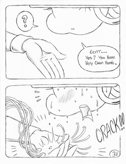 5_fingers anthro bdsm blush blush_lines bodily_fluids bondage bound demonstration dialogue duo female fingers horn massage_table salon scared spa speech_bubble sweat tassels text tied_down whipping circe_(artist) friendship_is_magic hasbro my_little_pony mythology blue_nile_(mlp) rarity_(mlp) earth_pony equid equine horse mammal mythological_creature mythological_equine pony unicorn comic english_text monochrome