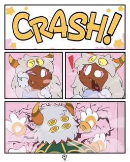 2_horns clothing cracked_wall dark_body dark_skin duo exclamation_point fangs female gloves grey_hair hair handwear horn male onomatopoeia sound_effects star teeth text unusual_anatomy unusual_eye_placement white_eyes yellow_eyes kittipaws kirby:_triple_deluxe kirby_(series) nintendo queen_sectonia_(original_form) taranza arachnid arthropod spider spidr absurd_res comic hi_res