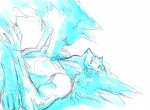 abs anthro duo hair male muscular nude smile suggestive unknown_artist bleach_(series) sajin_komamura zaraki_kenpachi canid canine canis human mammal wolf 2010 sketch