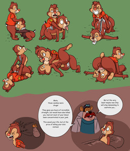 all_fours anal anal_penetration anthro ass_up backsack balls beaten bed bodily_fluids brown_body brown_fur buckteeth butt cheek_bulge clenched_teeth clothed clothing coat cum cum_from_ass cum_from_mouth cum_in_ass cum_in_mouth cum_inside cum_on_face cum_string cumshot deep_throat dialogue drooling drugged drugged_sex ejaculation erection eyewear_on_head face_fucking facial_hair feet fellatio female forced forced_oral french_kissing from_behind_position from_front_position fur furniture genital_fluids genitals hair half-closed_eyes holding_arms humor irrumatio kissing lying male male/male male_penetrated male_penetrating male_penetrating_male male_rape male_raped male_raping_male mustache narrowed_eyes nude on_back on_bed open_mouth oral oral_penetration penetration penile penis penis_in_mouth pillow rape saliva saliva_on_penis saliva_on_tongue saliva_string sex shirt simple_background speech_bubble spread_legs spreading standing substance_intoxication sweat sweatdrop tail teeth text toes tongue tongue_out toony topwear vylfgor chip_'n_dale_rescue_rangers disney chip_(disney) dale_(disney) monterey_jack_(cdrr) chipmunk ground_squirrel mammal mouse murid murine rodent sciurid absurd_res comic digital_media_(artwork) english_text hi_res