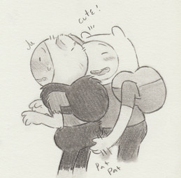 backpack blush butt_pat clothing duo hat headgear headwear male male/male plant selfcest sharp_teeth smile square_crossover teeth toony lynxfurr adventure_time cartoon_network fern_(adventure_time) finn_the_human elemental_creature elemental_humanoid flora_fauna human humanoid mammal plant_humanoid graphite_(artwork) hi_res traditional_media_(artwork)