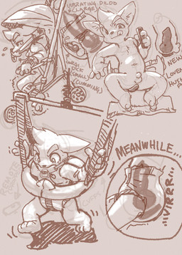 anal anal_penetration animal_genitalia anthro baby_bouncer balls bdsm bondage bound clothing diaper dildo dildo_in_ass dildo_insertion gag gagged genitals knot knotted_dildo knotting male nude object_in_ass pacifier pacifier_gag penetration sex sex_toy sex_toy_in_ass sex_toy_insertion sheath sitting solo spread_legs spreading text young young_anthro young_male harmarist canid canine canis domestic_dog mammal 2021 english_text monochrome sketch