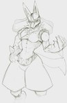 anthro claws finger_claws looking_at_viewer male muscular muscular_male solo spikes spikes_(anatomy) darkluxia nintendo pokemon generation_4_pokemon lucario pokemon_(species) hi_res sketch