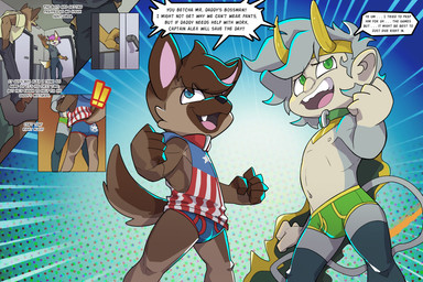 blue_eyes briefs cape clothing collar costume door green_eyes grey_hair group hair male male/male opening_door pink_hair shirt tail tank_top text topwear underwear yelling young lil5parrow marvel alex_(alexthesheppy) captain_america loki_(marvel) mitri_(mitrimonkey) canid canine canis domestic_dog german_shepherd haplorhine herding_dog mammal monkey pastoral_dog primate 3:2 english_text hi_res