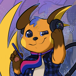 bisexual blue_body blue_clothing blue_eyes blue_fur brown_body brown_fur clothing electronics female feral fur headphones male necktie orange_body orange_fur pen solo thunder hamham5 nintendo pokemon generation_1_pokemon pokemon_(species) raichu absurd_res hi_res icon