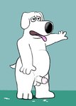 after_sex anthro balls bodily_fluids cum cum_dripping_from_penis genital_fluids genitals humanoid_genitalia humanoid_penis looking_tired male penis slightly_chubby solo spurdies family_guy brian_griffin canid canine canis domestic_dog mammal hi_res