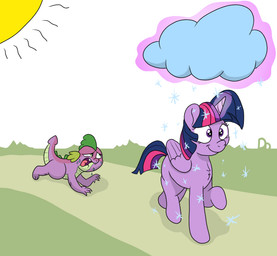 bodily_fluids duo feathers female feral grass horn magic male open_mouth plant purple_body purple_feathers sky snow snowing sun sweat white_sky wings pony-thunder friendship_is_magic hasbro my_little_pony mythology spike_(mlp) twilight_sparkle_(mlp) dragon equid equine mammal mythological_creature mythological_equine mythological_scalie scalie winged_unicorn absurd_res hi_res
