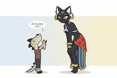 4_toes anthro barefoot bottomwear bracelet clothing duo ear_piercing ear_ring egyptian feet female jewelry male piercing ring_piercing scroll size_difference skirt tail toes creature71 mythology tarahe domestic_cat dragon felid feline felis mammal mythological_creature mythological_scalie reptile scalie hi_res shaded
