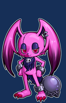3_toes :3 alternative_fashion ambiguous_anthro ambiguous_gender anthro ball_and_chain bedroom_eyes biped black_inner_ear bottomless bottomless_ambiguous bottomless_anthro bound chain chained chained_cuffs chest_tuft claws clothed clothing dipstick_ears ear_markings ear_piercing ear_ring eyelashes facial_scar facial_tuft featureless_crotch feet fluffy fluffy_tail front_view fur goth hands_on_hips jewelry long_ears looking_at_viewer multicolored_ears narrowed_eyes necklace outline piercing pink_body pink_ears pink_fur pose purple_ear_tips purple_eyelids purple_tail red_claws red_eyes ring_piercing scar seam_(sewing) seductive shortstack simple_background skull_accessory skull_necklace smile smiling_at_viewer smug smug_face solo standing tail toes topless topless_ambiguous topless_anthro transparent_background tuft unknown_artist akuma_rise kemco pink_(akuma_rise) demon lagomorph leporid mammal monster rabbit 2026 alpha_channel colored detailed digital_drawing_(artwork) digital_media_(artwork) full-length_portrait official_art portrait shaded