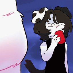 ambiguous_gender anthro belly_hair belly_tuft body_hair duo organs scratching stomach tail tuft kentrl-z canid canine mammal 1:1 animated