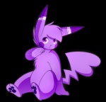 3_toes alternate_color cleft_tail feet female feral fur head_turned looking_at_viewer markings pawpads purple_body purple_eyes purple_fur purple_pawpads simple_background solo spread_legs spreading tail toes siqko nintendo pokemon generation_1_pokemon mammal pikachu pokemon_(species) alpha_channel purple_theme