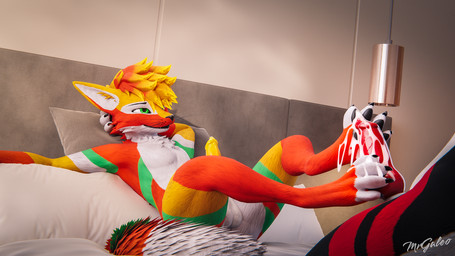 animal_genitalia animal_penis anthro balls bodily_fluids canine_genitalia canine_penis claws cum cum_drip cum_on_feet cum_on_penis cumshot dripping duo ejaculation erection feet foot_fetish foot_focus foot_play footjob fur genital_fluids genitals hair knot knotted_penis male male/male nude pawpads paws penis sex smile tail toe_claws toes mrgaleo mammal rexouium 16:9 3d_(artwork) blender_(artwork) blender_cycles_(artwork) digital_media_(artwork) hi_res widescreen