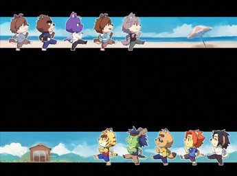 anthro beach black_clothing black_hair black_shirt black_tank_top black_topwear blue_bottomwear blue_clothing blue_hoodie blue_jacket blue_pants blue_shirt blue_shorts blue_t-shirt blue_topwear blue_vest bottomwear brown_body brown_bottomwear brown_clothing brown_fur brown_hair brown_shorts brown_stripes bus_stop chibi clothing countershade_face countershade_snout countershade_tail countershading dipstick_tail eyewear footwear fur glasses grey_body grey_bottomwear grey_clothing grey_fur grey_hair grey_pants group hair hoodie jacket khaki_pants male mane marching markings monotone_body monotone_fur multicolored_body multicolored_fur orange_mane pants parody pince-nez pink_nose purple_body purple_fur purple_hair red_clothing red_shirt red_tank_top red_topwear shirt shoes shorts side_view sky snout striped_body striped_fur stripes t-shirt tail tail_markings tan_body tan_countershading tan_fur tank_top topwear two_tone_body two_tone_fur vest white_clothing white_shirt white_topwear yellow_clothing yellow_shirt yellow_topwear kakukaku full_metal_panic!_fumoffu morenatsu mythology juuichi_mikazuki kounosuke_(morenatsu) kouya_(morenatsu) kyouji_(morenatsu) nanafuse shin_(morenatsu) shun_(morenatsu) soutarou_(morenatsu) tatsuki_(morenatsu) torahiko_(morenatsu) bear bird_dog black_bear canid canine canis domestic_cat domestic_dog dragon eastern_dragon felid feline felis hunting_dog husky labrador lion mammal moon_bear mythological_creature mythological_scalie nordic_sled_dog pantherine raccoon_dog retriever scalie spitz tanuki tiger ursine wolf 2025 absurd_res hi_res