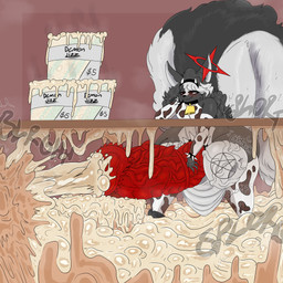 accessory animal_genitalia animal_penis animal_print anthro balls barbed_glans behind_the_counter big_balls big_butt big_penis big_tail blush bodily_fluids bracelet butt clenching_balls cock_ring container cow_print cowbell cum cum_in_container cum_in_jar cum_on_ground equine_genitalia equine_penis excessive_cum excessive_genital_fluids femboy fur genital_fluids genitals glans grey_body grey_ears grey_fur grey_hair hair hair_accessory hairband halo hand_on_face highlights_(coloring) huge_balls huge_butt huge_hips huge_penis huge_tail hyper hyper_balls hyper_butt hyper_genitalia hyper_hips hyper_penis jar jewelry long_hair male masturbation musk penile_spines penis penis_accessory penis_jewelry pentagram_eyes pentagram_markings price_tag red_penis ridged_penis scrotum_flap solo sound_effects spiked_bracelet spiked_cock_ring spikes standing tail tan_cum vein veiny_balls veiny_penis vowelless vowelless_sound_effect white_highlights white_inner_ear wide_hips slinkmayker oziel_athan mammal mephitid skunk 1:1 absurd_res hi_res