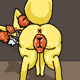 animal_genitalia animal_vulva anus bouncing_butt butt butt_jiggle canine_genitalia canine_vulva female feral genitals interspecies jiggling orange_vulva shaking_butt simple_background solo vulva y0urd3sir3 nintendo pokemon fan_character canid canine fennekin generation_6_pokemon mammal pokemon_(species) 1:1 animated animated_gif digital_media_(artwork) loop low_res short_playtime thumbnail