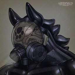 anthro black_body black_hair black_latex bodily_fluids breasts clothing dirty dirty_clothing dirty_socks ears_up filled_to_the_brim footprint footwear gas_mask glare glistening glistening_body hair latex list male mask muscular muscular_anthro muscular_male musk pawprint scent_play simple_background sock_fetish socks solo sweat text visor wet wet_body wet_clothing yellow_eyes yellow_sclera archy- caou canid canine canis latex_creature living_latex mammal wolf 1:1 hi_res signature