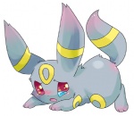 ambiguous_gender bodily_fluids feral markings raised_tail red_eyes solo tail tears toraneko38 nintendo pokemon eeveelution generation_2_pokemon pokemon_(species) umbreon