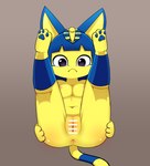 anthro anus breasts censor_bar female genitals ineffective_censorship legs_up lying navel nipples on_back pussy solo yellow_body sum animal_crossing nintendo ankha_(animal_crossing) domestic_cat felid feline felis mammal 2021 censored hi_res