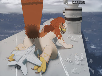 4_toes aircraft airplane airplane_in_vagina airport all_fours ambiguous_gender andromorph andromorph_anthro andromorph_penetrated anthro anus bodily_fluids brown_body brown_feathers building detailed_background extreme_size_difference feathers feet genital_fluids genitals group intersex intersex_anthro intersex_penetrated jet jumping larger_andromorph larger_anthro larger_intersex macro nude_andromorph nude_anthro object_in_pussy orange_body orange_feathers penetration pink_anus pink_vulva rear_view running running_away scared scutes size_difference smaller_ambiguous smaller_anthro tan_body tan_feathers toes vaginal_fluids vehicle vulva yellow_scutes buteoposting accipitrid accipitriform avian bird buteo canid canine canis chickenhawk domestic_dog mammal red-tailed_hawk 2026 hi_res