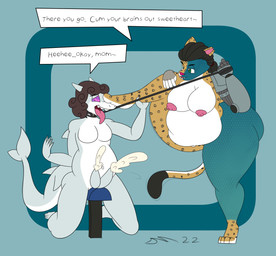 2_penises bdsm bodily_fluids breasts command cum dialogue duo ejaculation female genital_fluids genitals hypnosis intersex male mind_control multi_genitalia multi_penis nipples non-mammal_nipples penis polygonal_speech_bubble speech_bubble talking_to_another talking_to_partner term_of_endearment text dirtymac aquatic felid fish leopard mammal pantherine shark absurd_res english_text hi_res