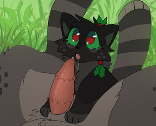 adult_on_child adult_on_young age_difference animal_genitalia animal_penis between_legs bodily_fluids dripping eyelashes feline_genitalia feline_penis female feral freckled_face freckles fur genital_fluids genitals glistening glistening_eyes glistening_genitalia glistening_penis green_sclera holly_(plant) licking looking_up male male/female markings older_male oral paws penile penile_spines penis penis_lick plant precum precum_drip pupils red_pupils sex sheath simple_background spots spotted_body spotted_fur spotted_markings striped_body striped_legs stripes tongue tongue_out young young_female young_feral younger_female wastepaw warriors_(book_series) ashfur_(thunderclan) hollyleaf_(warriors) domestic_cat felid feline felis mammal 2025 digital_drawing_(artwork) digital_media_(artwork) shaded simple_shading