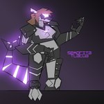 anthro brown_hair female glowing grey_body hair machine purple_light solo atomic_cat senorita_tlacua pandora fish marine robot shark 1:1 2022 hi_res purple_theme signature trans_(lore) trans_woman_(lore)