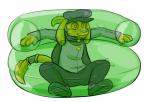 bound chair encasement furniture smile solo trapped tallarra neopets hayati jelly_neopet neopet_(species) royal_neopet zafara_(neopets) hi_res