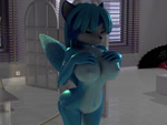 anthro belly belly_expansion belly_inflation big_belly big_breasts big_butt blue_body blue_fur blue_hair breast_expansion breasts butt butt_expansion expansion female fur growth hair hose hose_inflation huge_breasts huge_butt inflation nipples nude solo standing thick_thighs white_body white_fur themeshow101 nintendo star_fox krystal_(star_fox) canid canine fox mammal 2019 3d_(artwork) 3d_animation 4:3 animated digital_media_(artwork) no_sound short_playtime webm