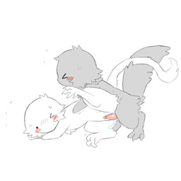 4_toes >_< anthro anthro_on_anthro anthro_penetrated anthro_penetrating anthro_penetrating_anthro blush bodily_fluids duo entwined_tails eyes_closed feet female female_penetrated fur genitals grey_body grey_fur grey_tail leg_glider_position lying male male/female male_penetrating male_penetrating_female mouthless noseless o_< on_side one_eye_closed penetration penile penile_penetration penis penis_in_vagina pink_penis pink_vulva raised_leg semi-anthro sex simple_background sweat tail tail_coil toes vaginal vaginal_penetration vulva white_background jejejunum fraid_(species) 1:1 2025 2d_animation animated frame_by_frame full-length_portrait hi_res loop portrait