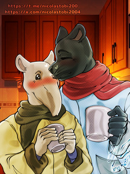 anthro duo lgbt_pride male male/male pride_colors tobias2004 beastars lgbt_pride_month kibi_(beastars) tao_(beastars) 3:4 hi_res