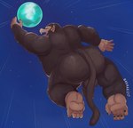 anthro brown_body brown_fur convenient_censorship fur male moon nude red_eyes solo tail tail_censorship barmaku dragon_ball dragon_ball_z mammal oozaru primate absurd_res hi_res