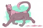 abstract_background dessert feral food frosting glistening latex looking_back male melanistic messy nude simple_background solo walking hoot_(artist) flir_(panther) felid latex_creature living_latex mammal pantherine 2013 digital_drawing_(artwork) digital_media_(artwork)